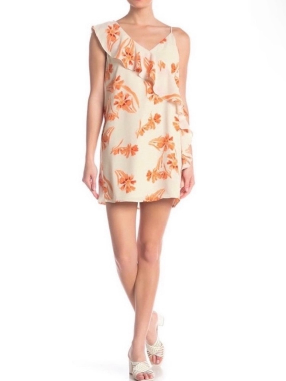 COLLECTIVE CONCEPTS FLORAL PRINT RUFFLE MINI DRESS - Picture 7 of 7